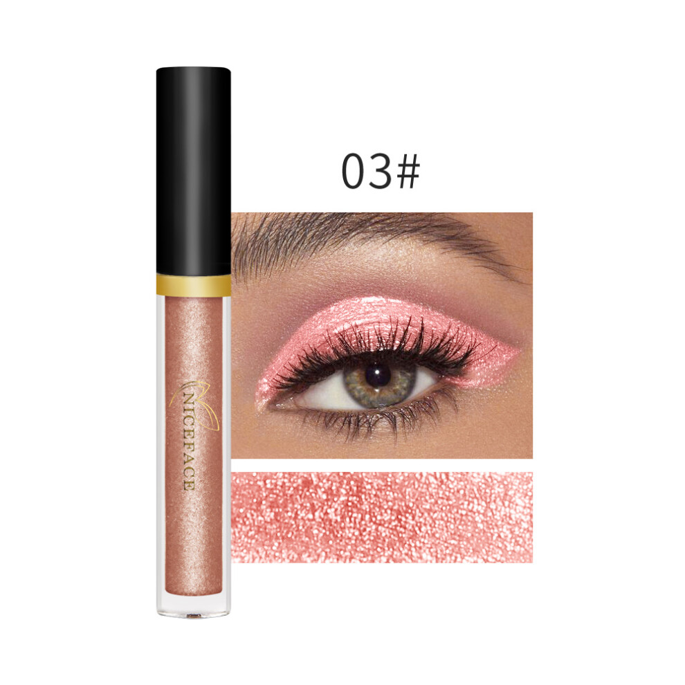 (#03) 10 Colors Diamond Pearlescent Liquid Eye Shadow Shimmer Glitter Eyeshadow Highlighter Waterproof Makeup Cosmetic