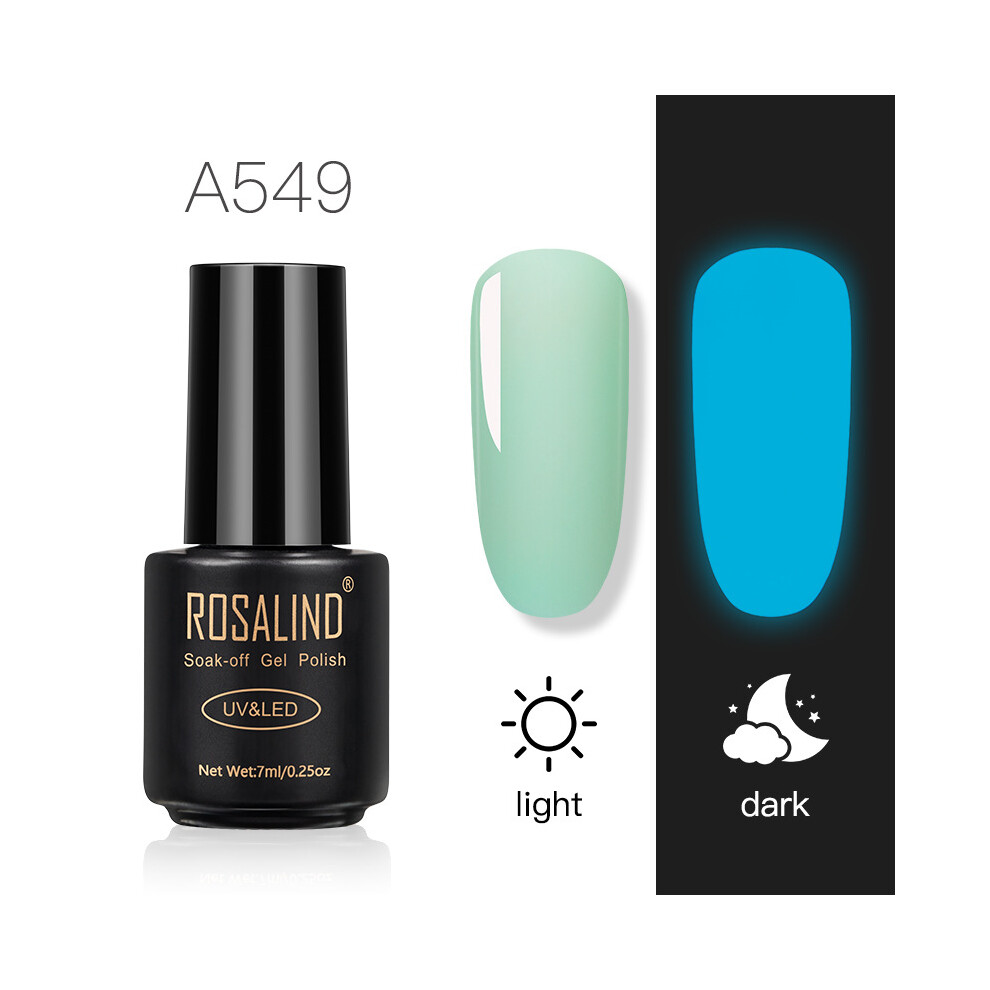Dark (A549) Rosalind Neon Hybrid Luminous Varnish Gel Nail Polish Manicure Lacquer Semi-Permanent