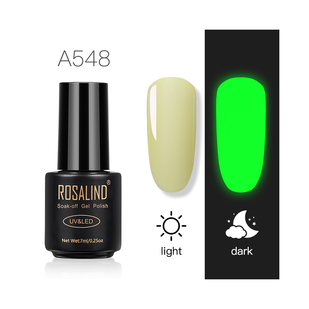 Dark (A548) Rosalind Neon Hybrid Luminous Varnish Gel Nail Polish Manicure Lacquer Semi-Permanent