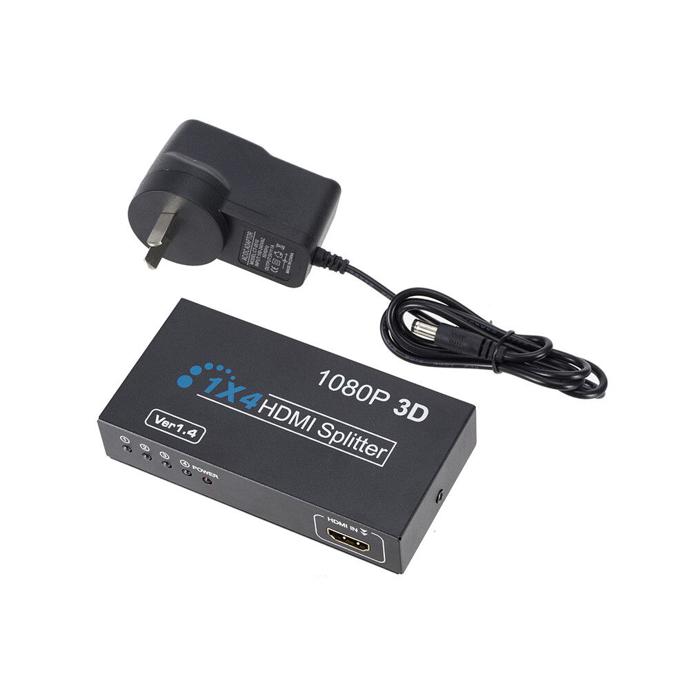(1X4 Au) 1X4 Hdmi Splitter 1 In 4 Out 3D Full Hd 1080P Switcher Hub For Pc Hdtv Box Ps3 Dvd 110691330680