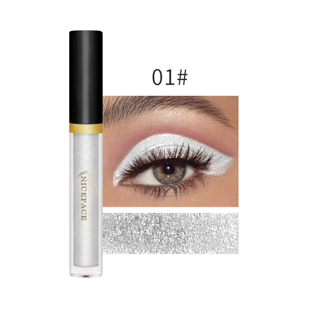 (#01) 10 Colors Diamond Pearlescent Liquid Eye Shadow Shimmer Glitter Eyeshadow Highlighter Waterproof Makeup Cosmetic