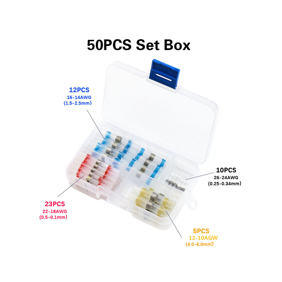(50Pcs) 50/100/150/200/300Pcs Waterproof Solder Seal Sleeve Butt Wire Connectors Terminals Heat Shrink 110691330024
