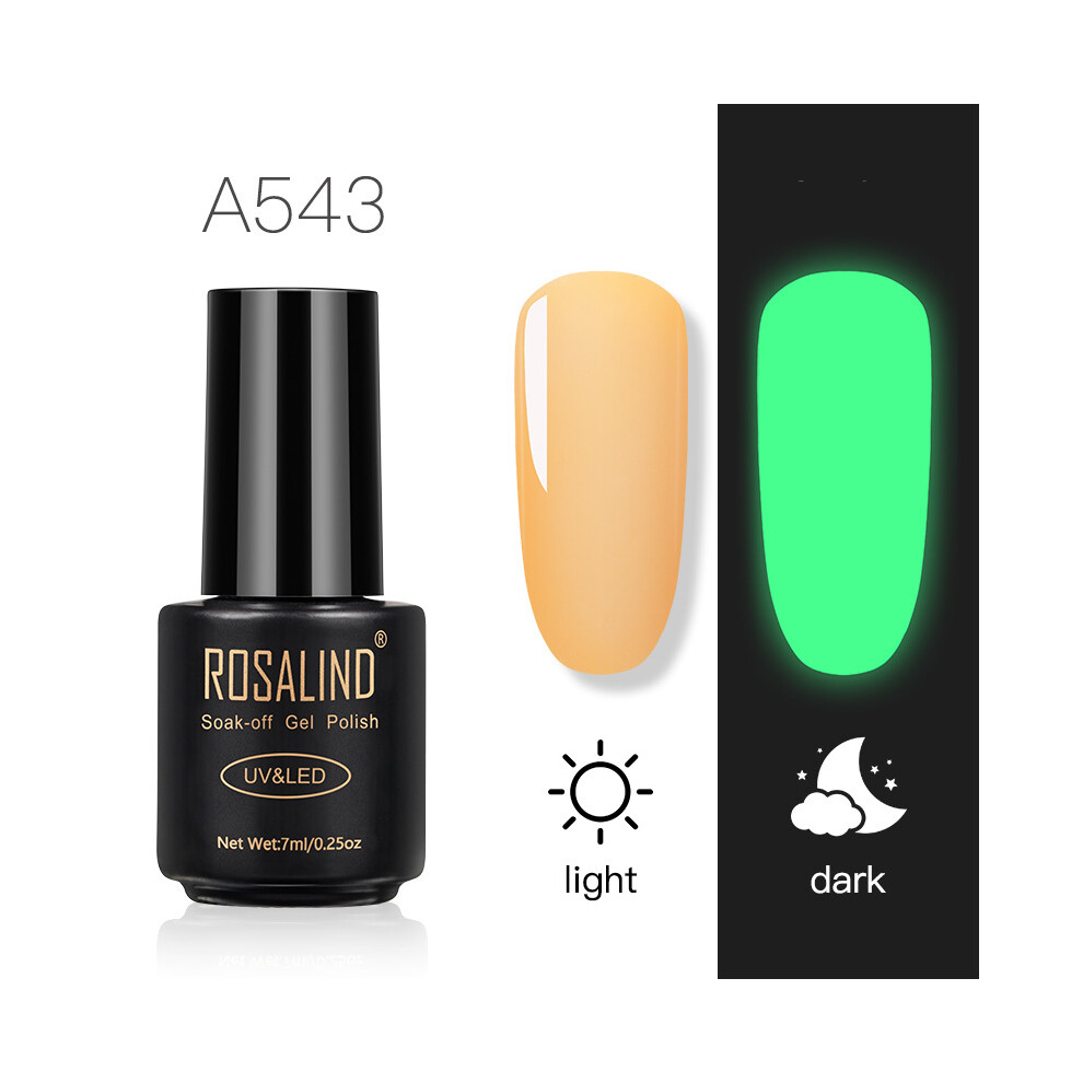 Dark (A543) Rosalind Neon Hybrid Luminous Varnish Gel Nail Polish Manicure Lacquer Semi-Permanent