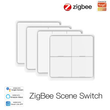 4-Gang Tuya ZigBee Wireless 12-Scene Switch, Battery-Powered Automation Controller for Tuya Devices, EU/UK Compatible
