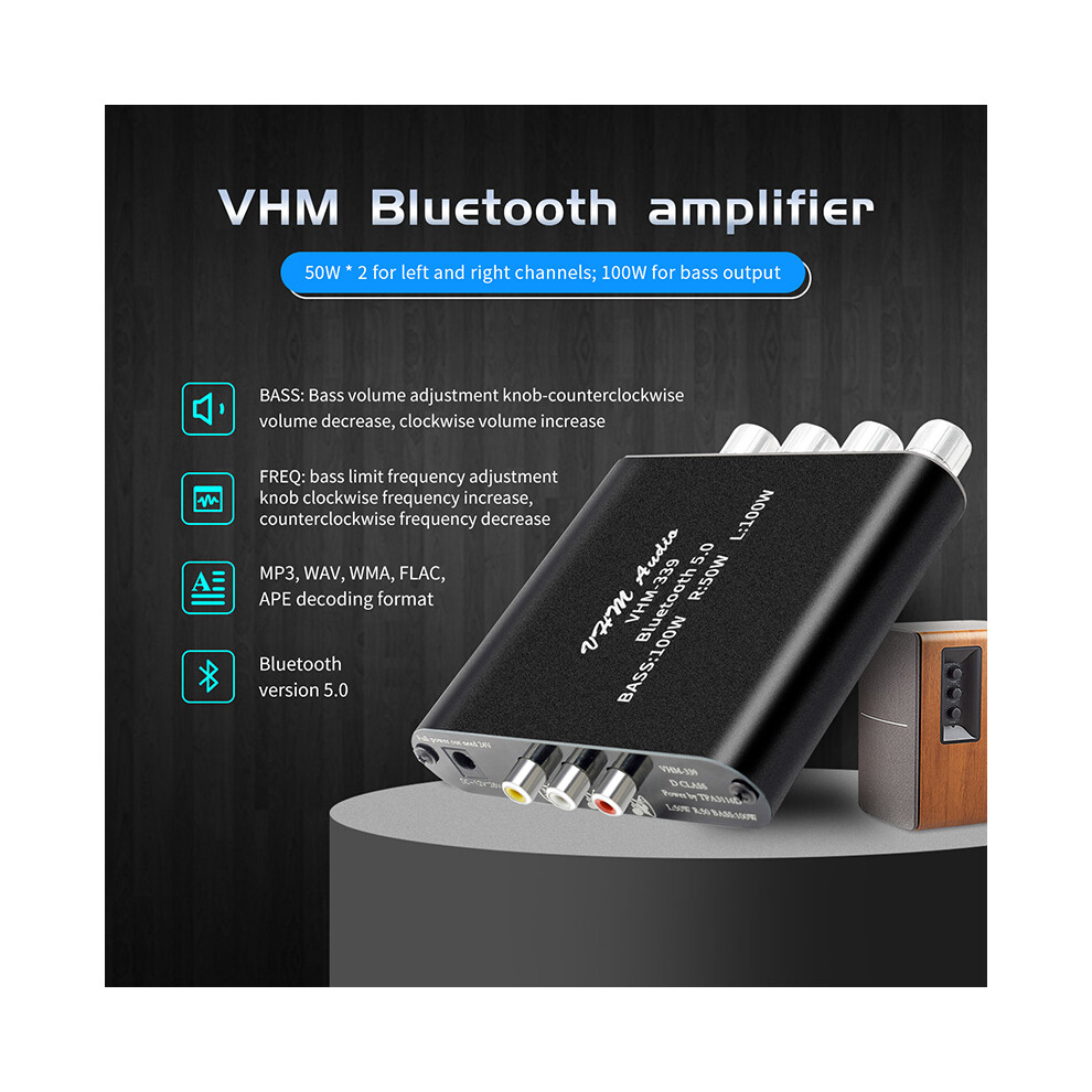 Bluetooth 5.0 Tpa3116d2 Digital Power Amplifier Board 2.1 Channel 2*50W+100W 110691330536