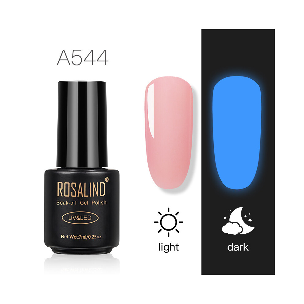 Dark (A544) Rosalind Neon Hybrid Luminous Varnish Gel Nail Polish Manicure Lacquer Semi-Permanent