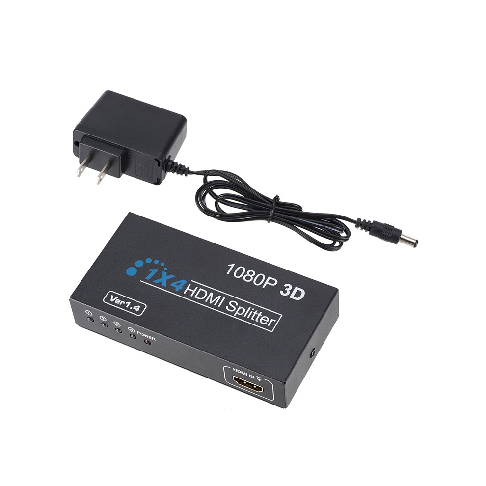 (1X4 Us) 1X4 Hdmi Splitter 1 In 4 Out 3D Full Hd 1080P Switcher Hub For Pc Hdtv Box Ps3 Dvd 110691330666