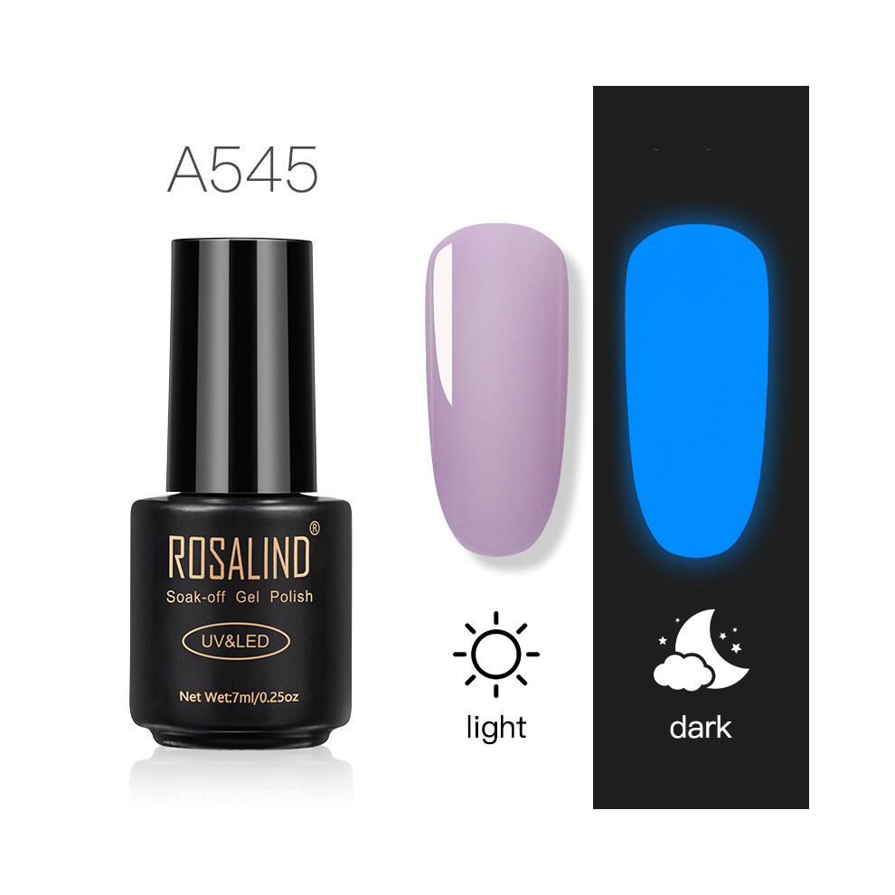 Dark (A545) Rosalind Neon Hybrid Luminous Varnish Gel Nail Polish Manicure Lacquer Semi-Permanent