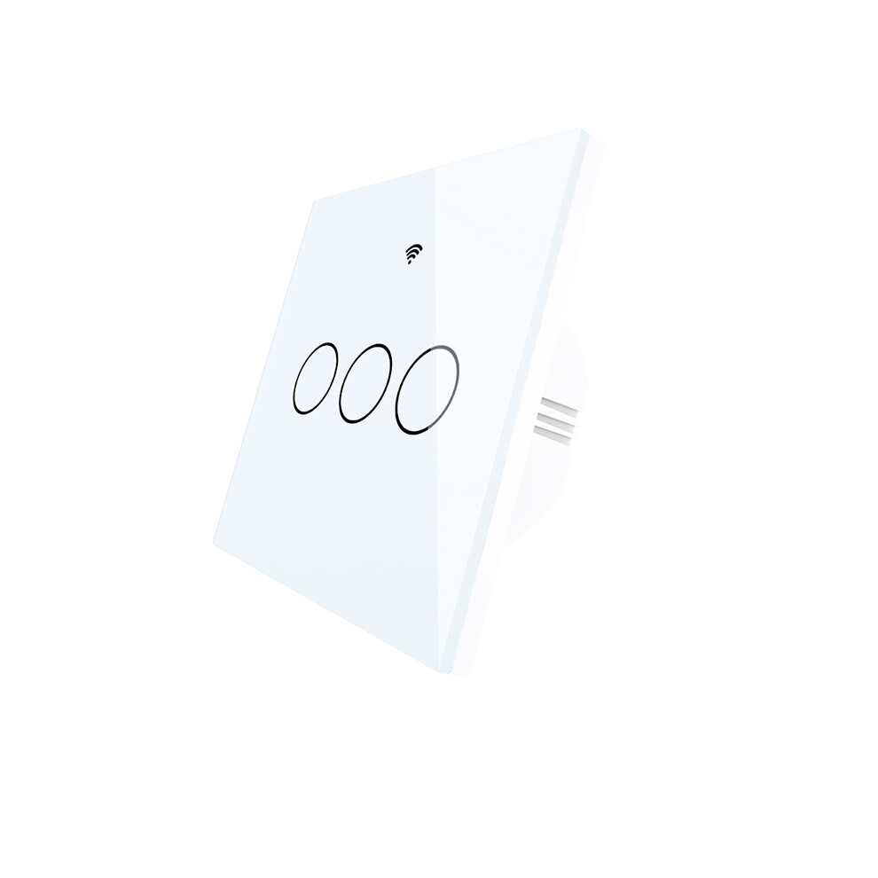 ( 3Gang) Eu Wifi Smart Touch Light Switch App Remote Control Timing Function For Alexa Google Home 220V White 110691333353