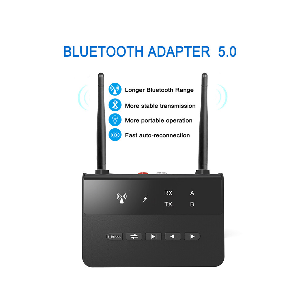 Long Range Bluetooth 5.0 Transmitter Receiver Bypass Rca Aux 3.5Mm Audio Adapter 110691334091