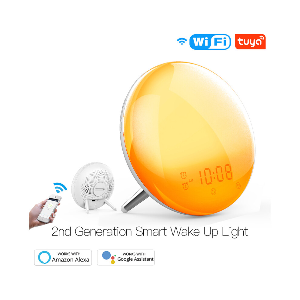 Wifi Smart Wake Up Sunrise Sunset Simulation Alarm Clock App Voice Control Light 110691329882