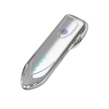 (Silver) Wireless Bluetooth 5.0 Earpiece Touch Control Noise Cancelling Stereo Headphone