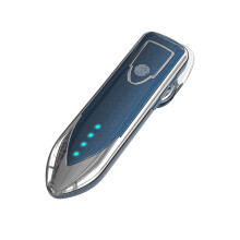 (Blue) Wireless Bluetooth 5.0 Earpiece Touch Control Noise Cancelling Stereo Headphone