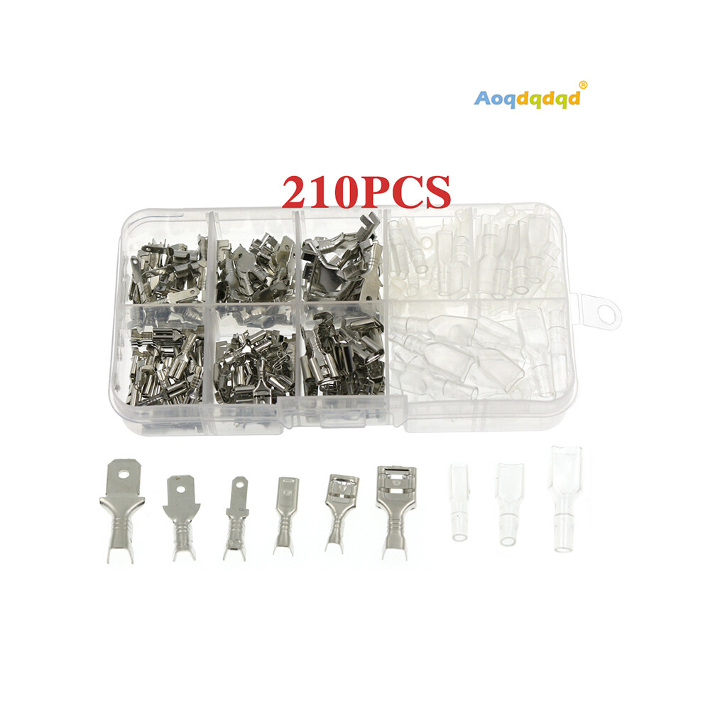 (210Pcs Silver) 150/210/270/315Pcs Electrical Insulated Terminals Kit Male And Female Spade Wire Crimp Connectors 110691334749