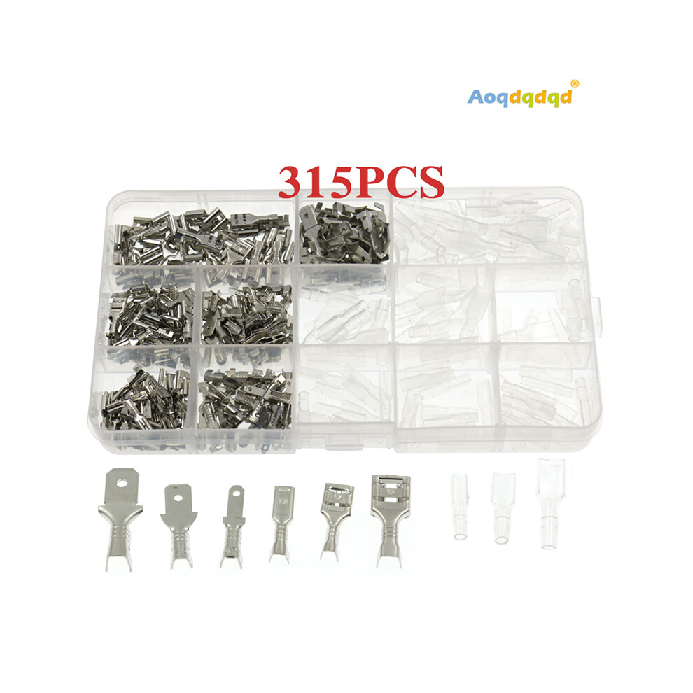 (315Pcs Silver) 150/210/270/315Pcs Electrical Insulated Terminals Kit Male And Female Spade Wire Crimp Connectors 110691334763