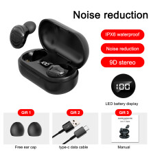 (Black) TWS Bluetooth 5.0 Earphones HiFi Stereo Sound Wireless Earbuds in- Ear Headphones