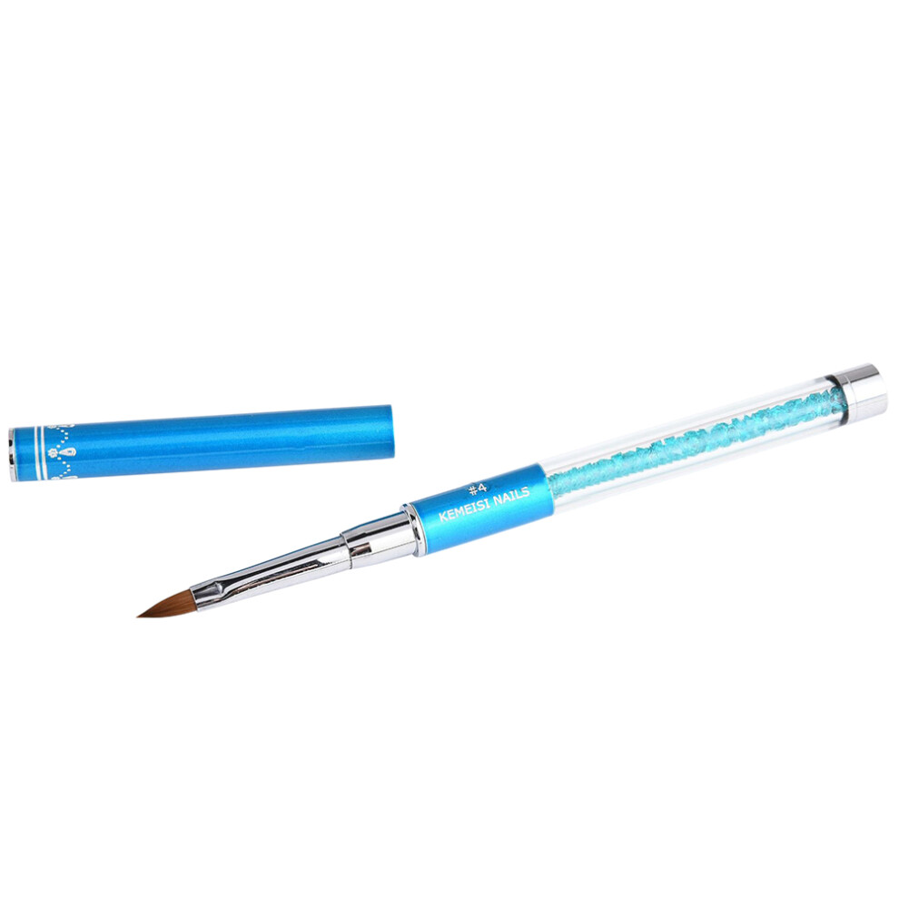 (4#) Kolinsky Sable Hair Acrylic Nail Brush Rhinestone Handle Nail Art Tool Artiste