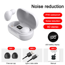 (White) TWS Bluetooth 5.0 Earphones HiFi Stereo Sound Wireless Earbuds in- Ear Headphones