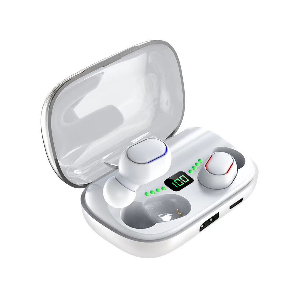(White) T11 Tws Bluetooth 5.0 Earphone 9D Stereo Wireless Earpiece Headset Hifi Earbuds Hd Call Waterproof White 110691336392