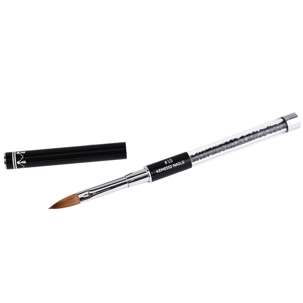 (10#) Kolinsky Sable Hair Acrylic Nail Brush Rhinestone Handle Nail Art Tool Artiste