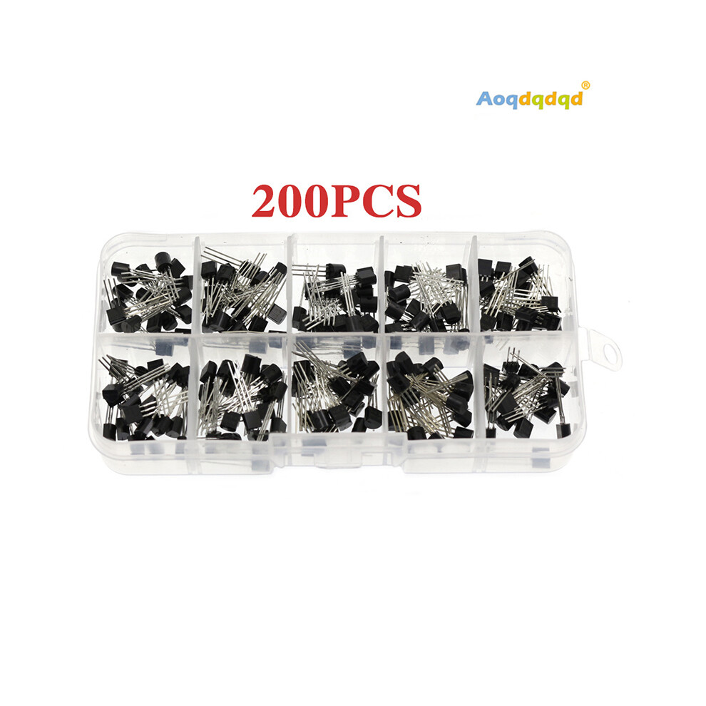 200PCS Assorted Mixed 10 Values Transistors Kit BC327 BC337 BC517 BC547 BC548 BC549 BC550 BC556 BC557 BC558