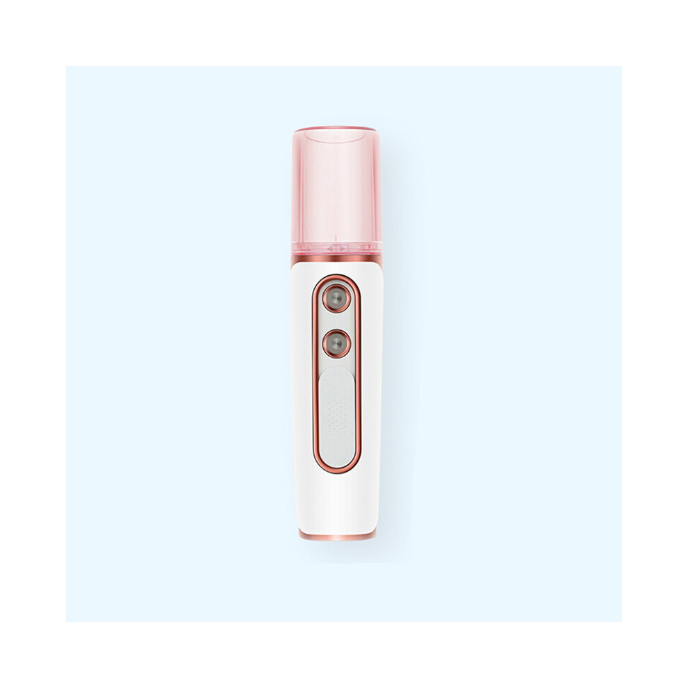 White (White) Nano Moisturizing Sprayer Dual Hole Atomization Face Hydrating Facial Steamer Beauty Device