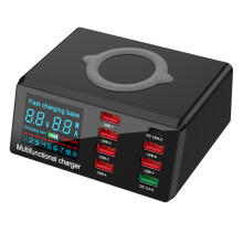(AU) Wireless Charger Station 8 USB Ports 18W PD QC 3.0 Fast Charging Dock for Samsung Huawei iPhone
