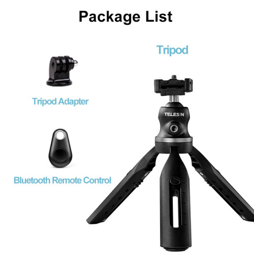 (Package A) Mini Extendable Tripod Stand Mount Ballhead Phone Holder for Action Camera iPhone Android DSLR