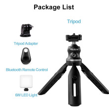 (Package B) Mini Extendable Tripod Stand Mount Ballhead Phone Holder for Action Camera iPhone Android DSLR