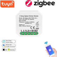 (2 Gang) For Tuya Stable ZigBee3.0 Signal Dimmer Switch Module Compatible With Alexa Google Home 1/2 Gang For Home Network