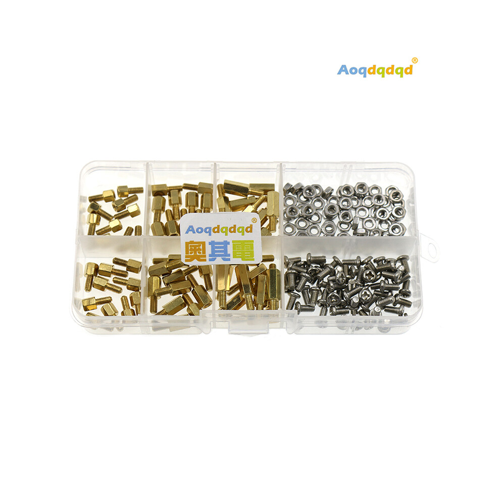 (180PCS M3) M2/M3 PC PCB Motherboard Brass Standoff Hexagonal Spacer Screws Nuts Assorted Kit
