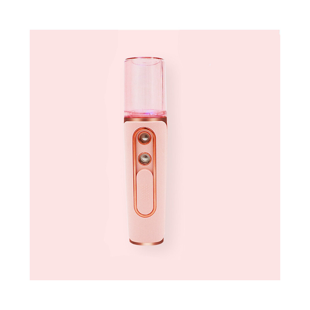 Pink (Pink) Nano Moisturizing Sprayer Dual Hole Atomization Face Hydrating Facial Steamer Beauty Device