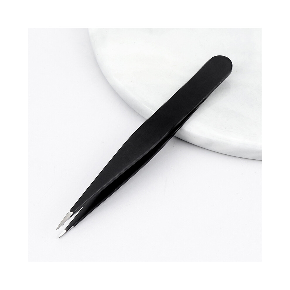 (Pointed mouth) 1pcs Eyebrow Tweezers Stainless Steel Hair Pluckers Clip Eyebrow Trimmer Eyelash Extension Clip Women Makeup Beauty Tools