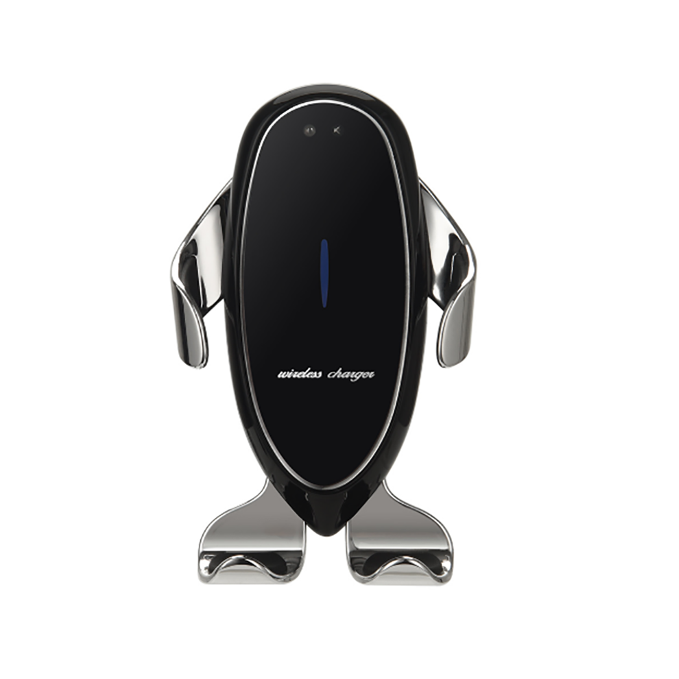 (+Black) 15W Automatic Clamping Qi Wireless Car Charger Mount Air Vent Cell Phone Holder Silver/Black 110691343017
