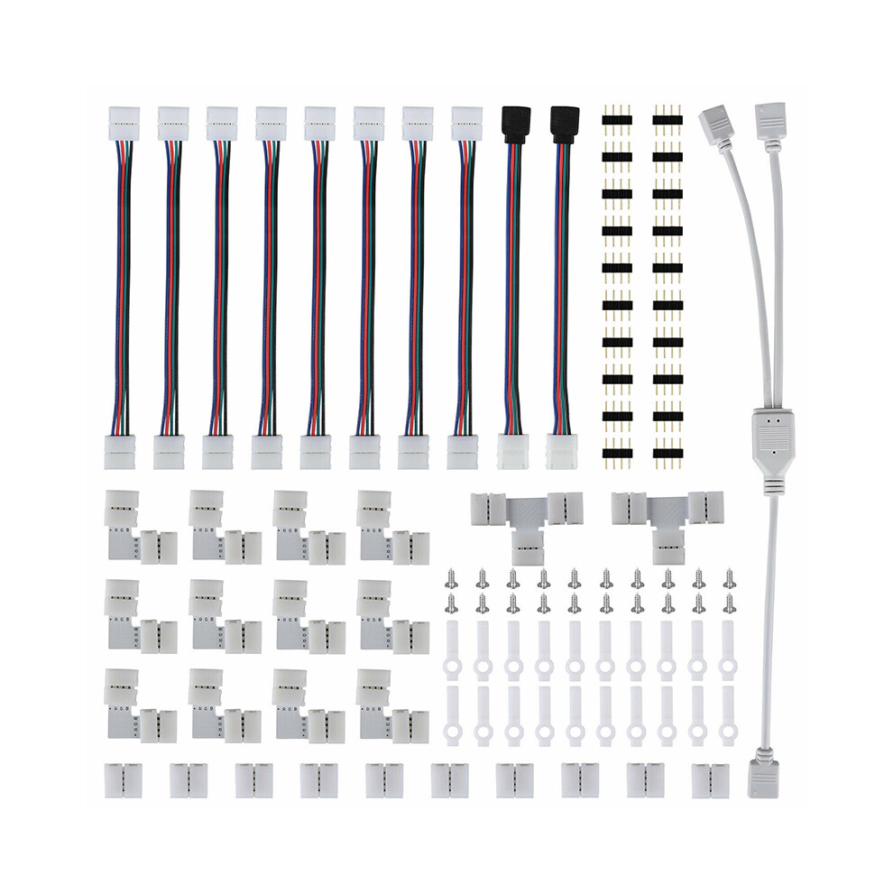 75Pcs/Set 4Pin Rgb 5050 Led Strip Lights L Shape Connectors Accessories Kit 110691343406
