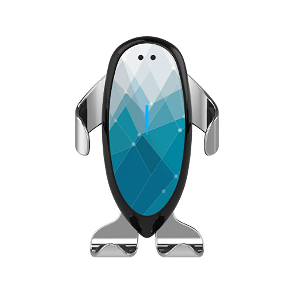 (+Blue) 15W Automatic Clamping Qi Wireless Car Charger Mount Air Vent Cell Phone Holder Silver/Blue 110691343000