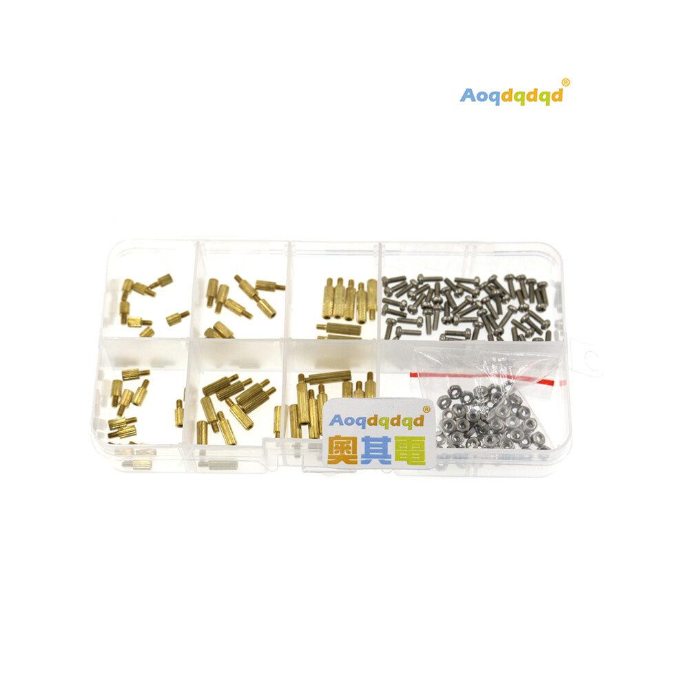 (180PCS M2) M2/M3 PC PCB Motherboard Brass Standoff Hexagonal Spacer Screws Nuts Assorted Kit