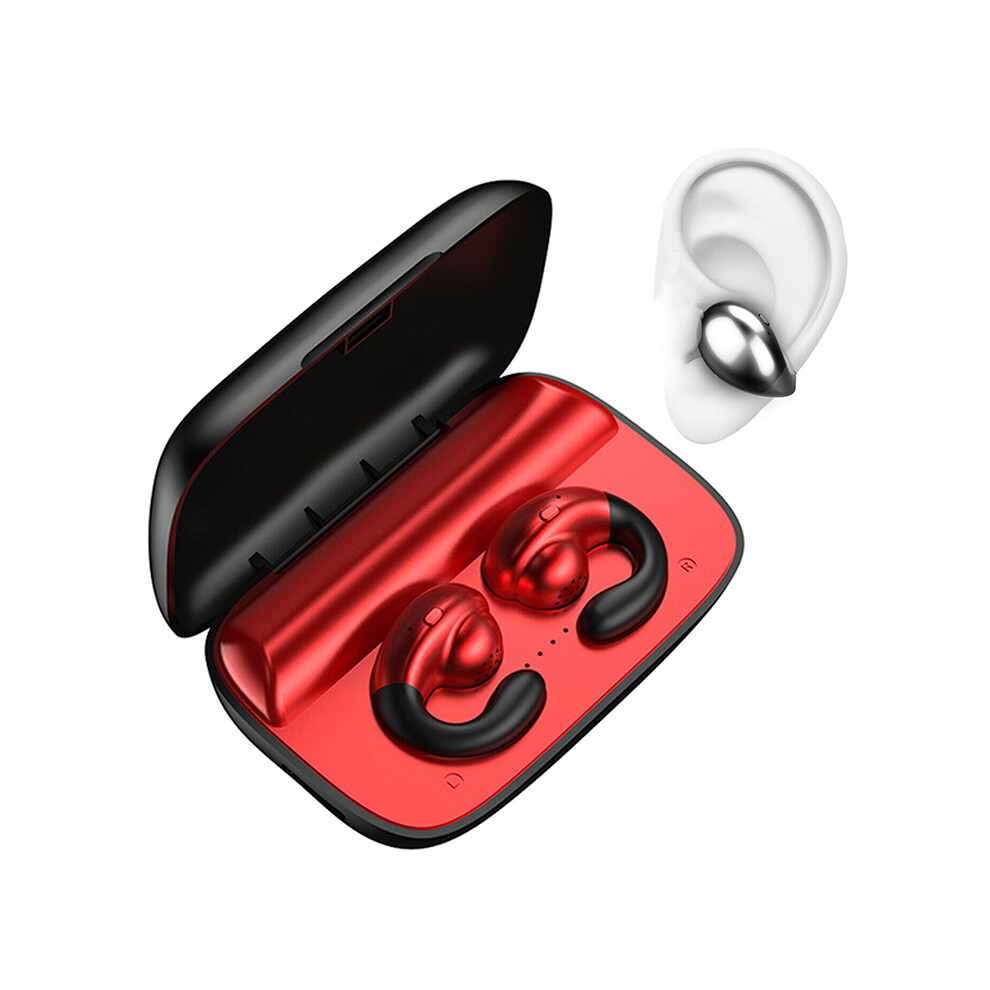 (Charm ) S19 Bluetooth 5.0 Bone Conduction Tws Earphones With Charging Box Mini Headset Red 110691343734