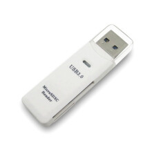 (white) Memory Card Reader Dual Slot USB 3.0 High Speed Adapter For Micro SD SDXC TF