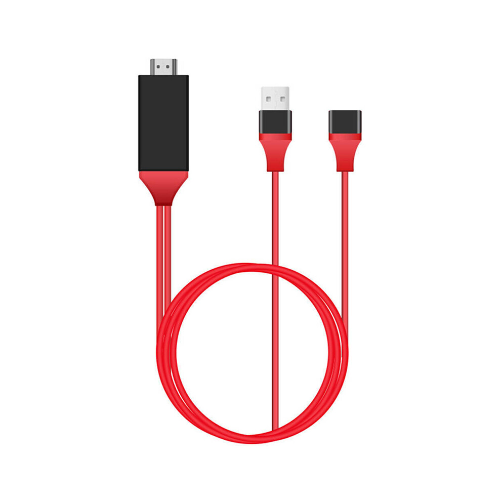 (Red) 1080P Mhl Usb To Hdmi Cable Phone To Tv Hdtv Adapter For Iphone/Android/Samsung Red 110691343062