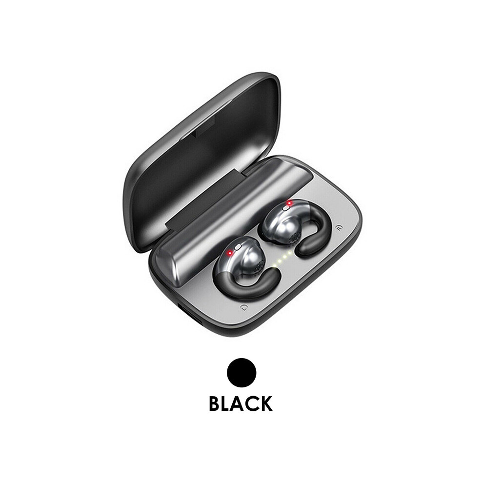 (Black) S19 Bluetooth 5.0 Bone Conduction Tws Earphones With Charging Box Mini Headset Black 110691343758