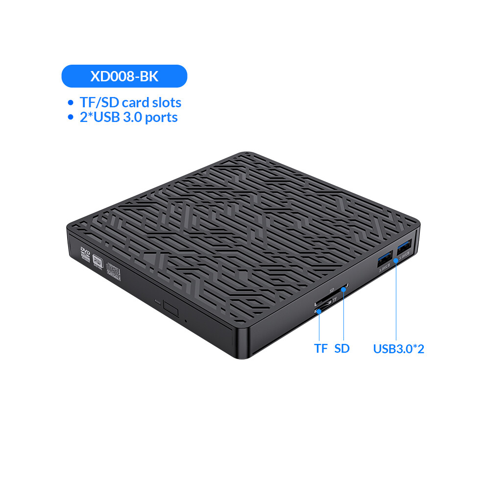 (Xd008-Bk) Orico Usb 3.0 External Dvd Drive Portable Cd/Dvd-Rw Writer Rewriter Burner Player Reader 110691336095