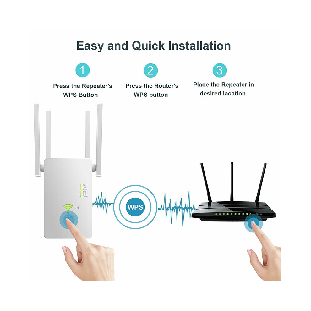 Ac1200 Wifi Repeater 2.4G 1200Mbps Router Wireless Range Extender Signal Booster 110691344588