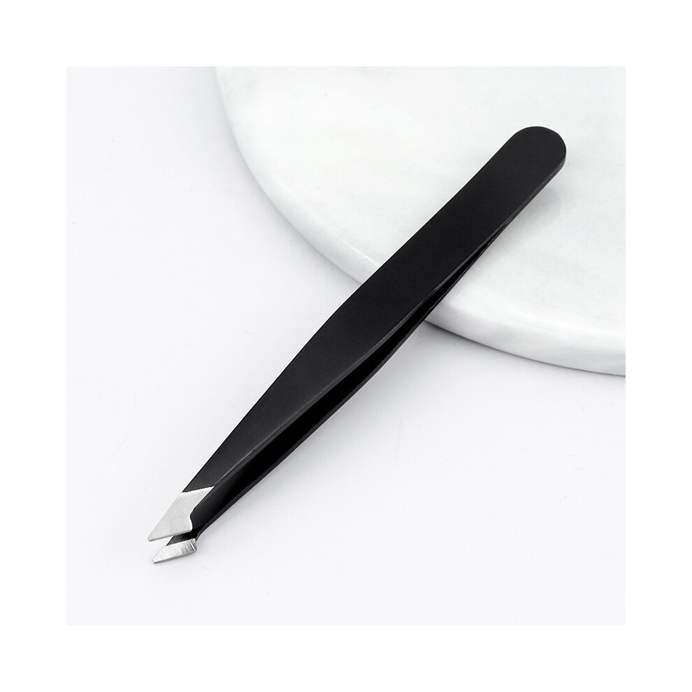 (Knife mouth) 1pcs Eyebrow Tweezers Stainless Steel Hair Pluckers Clip Eyebrow Trimmer Eyelash Extension Clip Women Makeup Beauty Tools