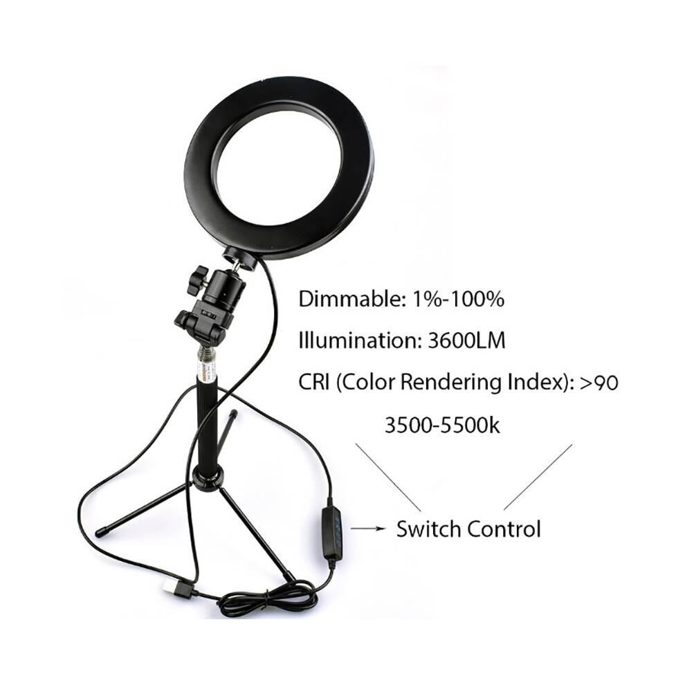 Light Led Selfie Ring With Tripod Stand&Cell Phone Holder For Live Stream Makeup