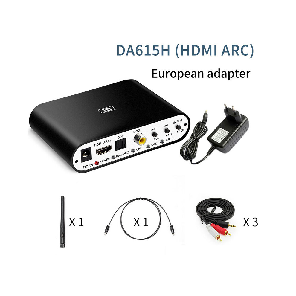 (Eu) Dts 5.1Ch Audio Hard Decoder U Disk Bluetooth 5.0 Receiver Hdmi Fiber Arc Coaxial Da615h 110691348845