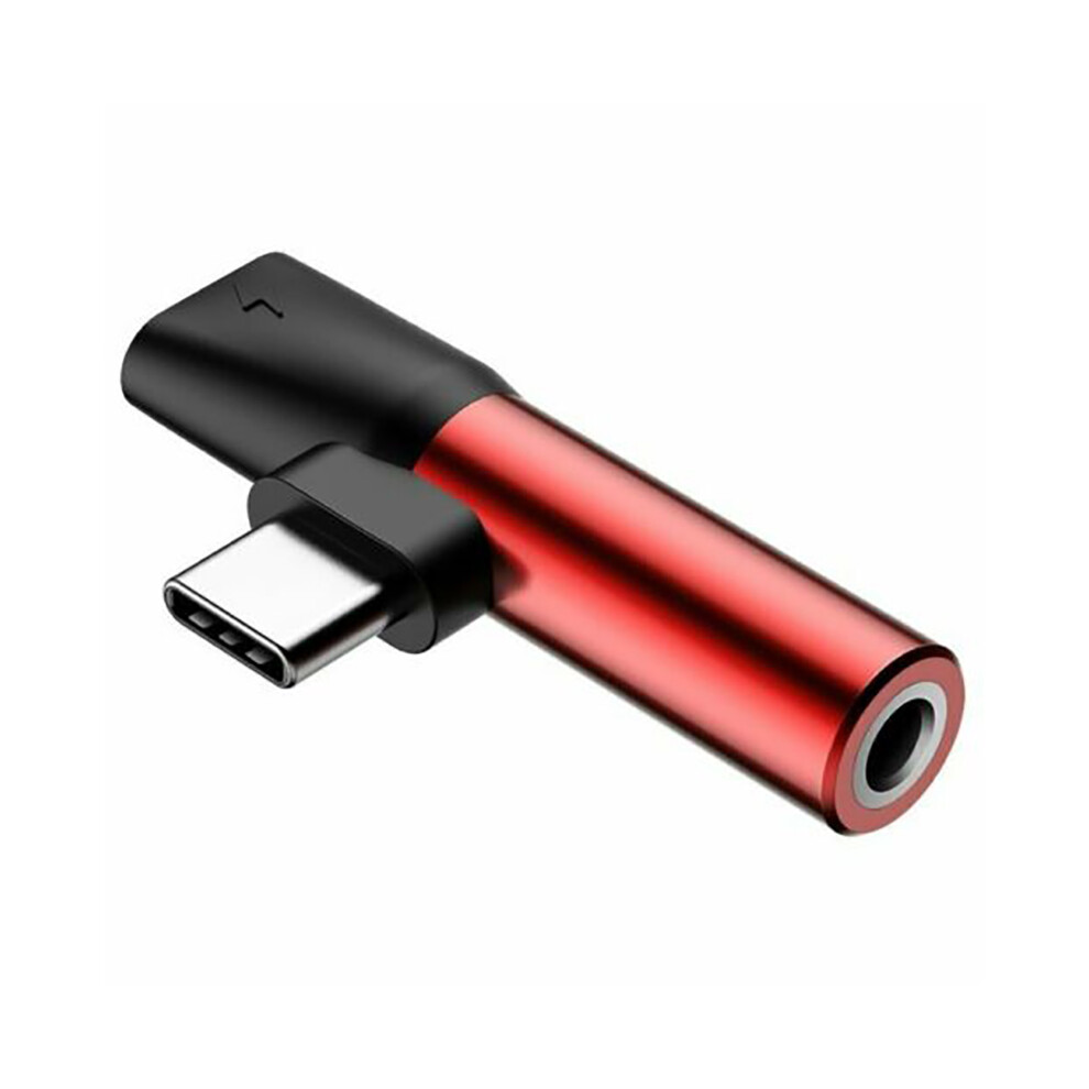 (Red) Baseus Usb Type-C To 3.5Mm Aux Jack Audio Headphones Adapter Charger Converter Red 110691346117