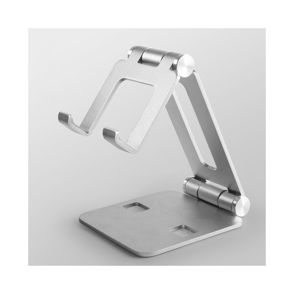 (Silver) Adjustable Foldable Aluminum Mobile Phone Tablet Stand Holder For Iphone 11 Ipad Silver 110691352514