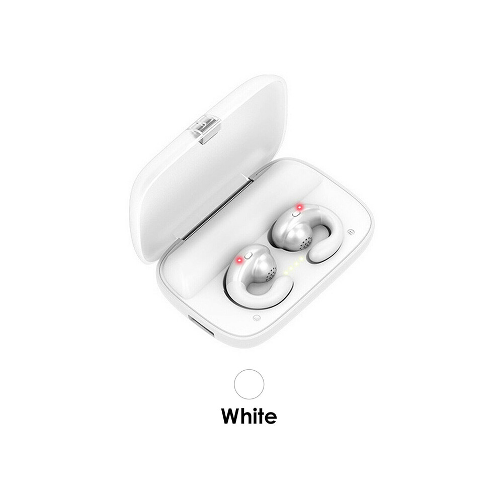 (White) S19 Bluetooth 5.0 Bone Conduction Tws Earphones With Charging Box Mini Headset White 110691343727