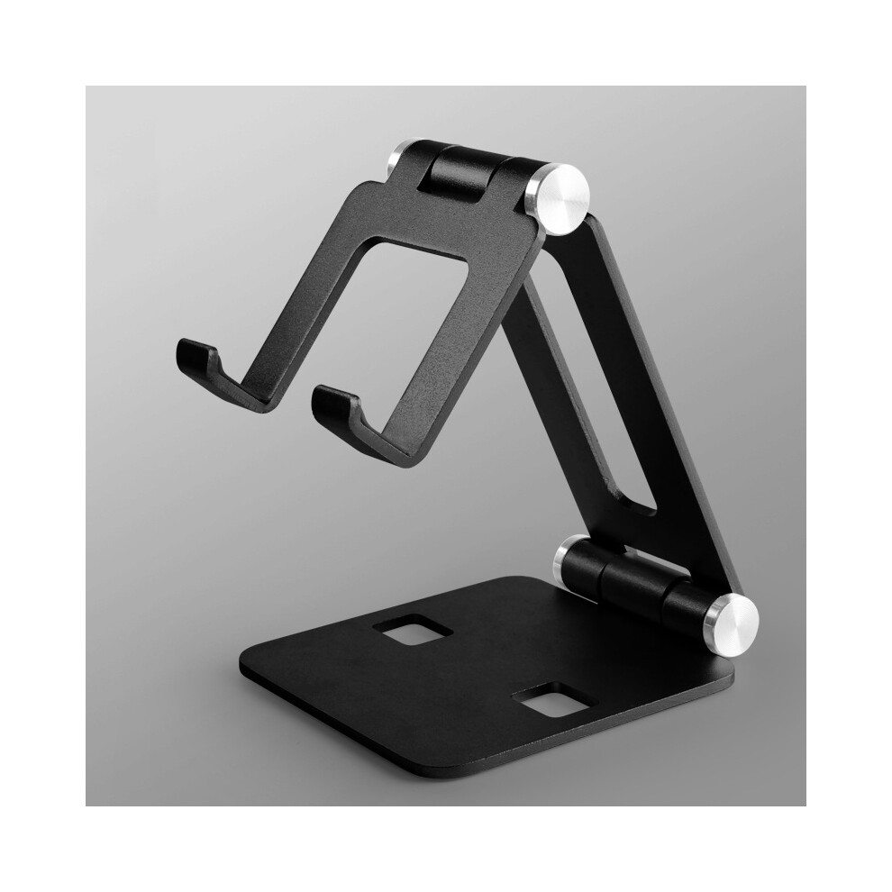 (Black) Adjustable Foldable Aluminum Mobile Phone Tablet Stand Holder For Iphone 11 Ipad Black 110691352507